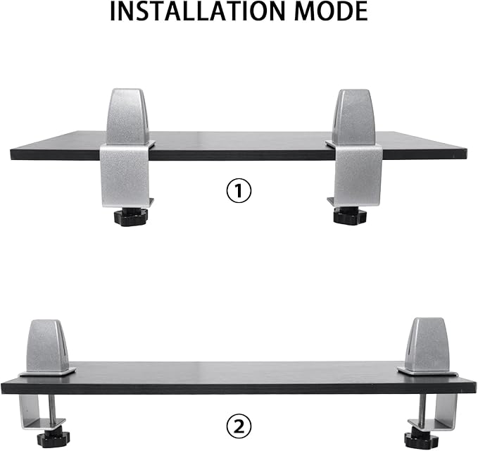 Heavy Duty Sneeze Guard Clamp For 0.1" to 1" Thick Panel,Desk Partition Support Clamps,Adjustable Aluminum Desktop Divider Holder,Easy to Install Desk Privacy Panel Clips, 4 Pack,Silver