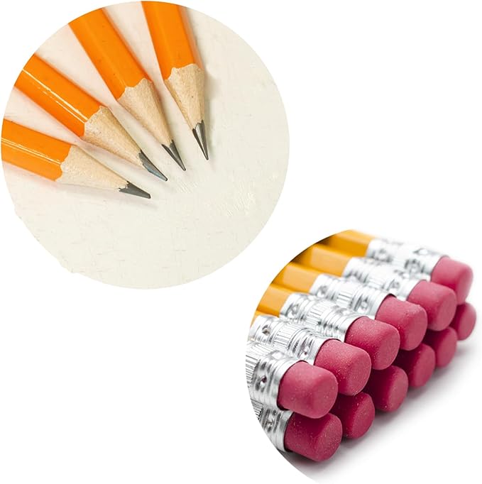 Seagull 600 Count Bulk Pack Pencils Pre-sharpened with Erasers, No. 2 HB Yellow Graphite Pencils for School Teacher Supplies, for Writing Drawing Sketching