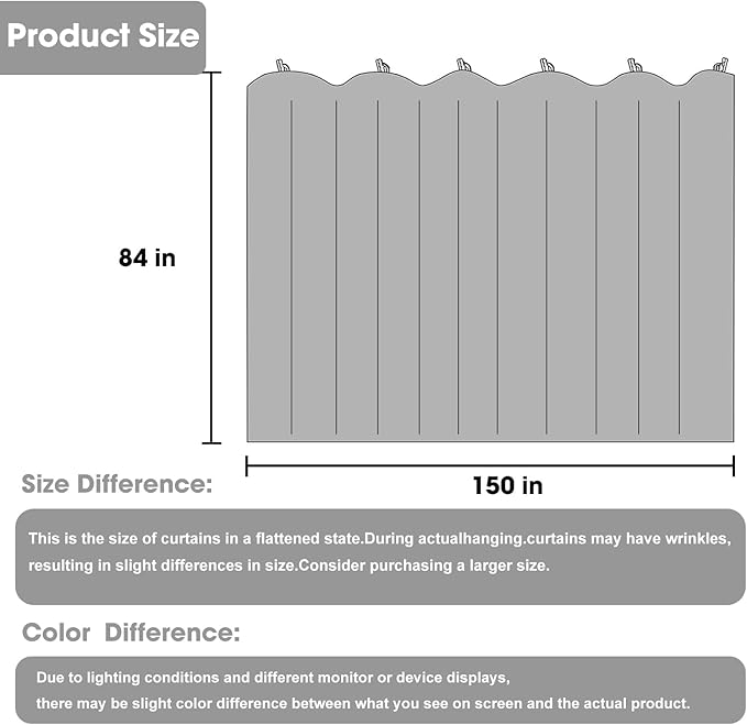 Cbsroro Room Divider Blackout Curtain Track Curtains Wall Dividers Panels Screen for Living Rooms Bedroom Office Privacy Partition Separation, W150 × L84 Inch,1 Panel, Grey