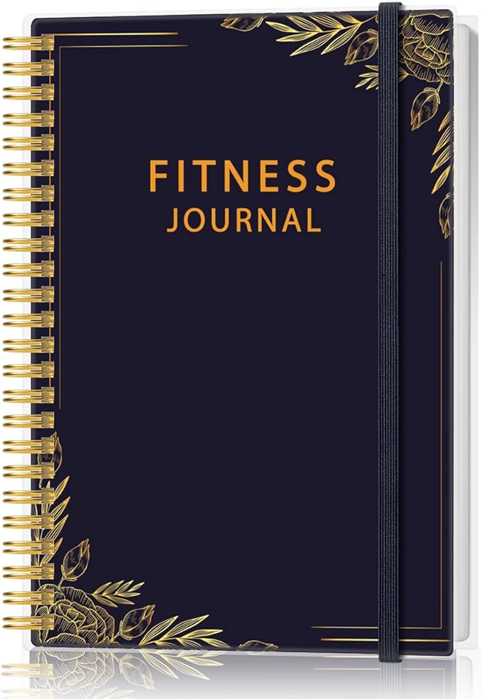 Simplified Fitness Journal for Women & Men,A5 Workout Journal/Planner Daily Exercise Log Book to Weight Loss, Gym, Muscle Gain, Bodybuilding Progress, 5.8"x8.3", Black