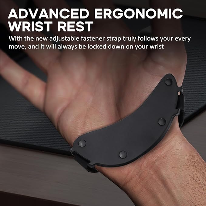 JIKIOU Advanced Ergonomic Right-Handed Gaming Wrist Rest for Mouse 2 Pack, Carpal Tunnel Support, Pain Relief, Anti-Fatigue, Easy Glide, Office Computer Laptop Gaming Black