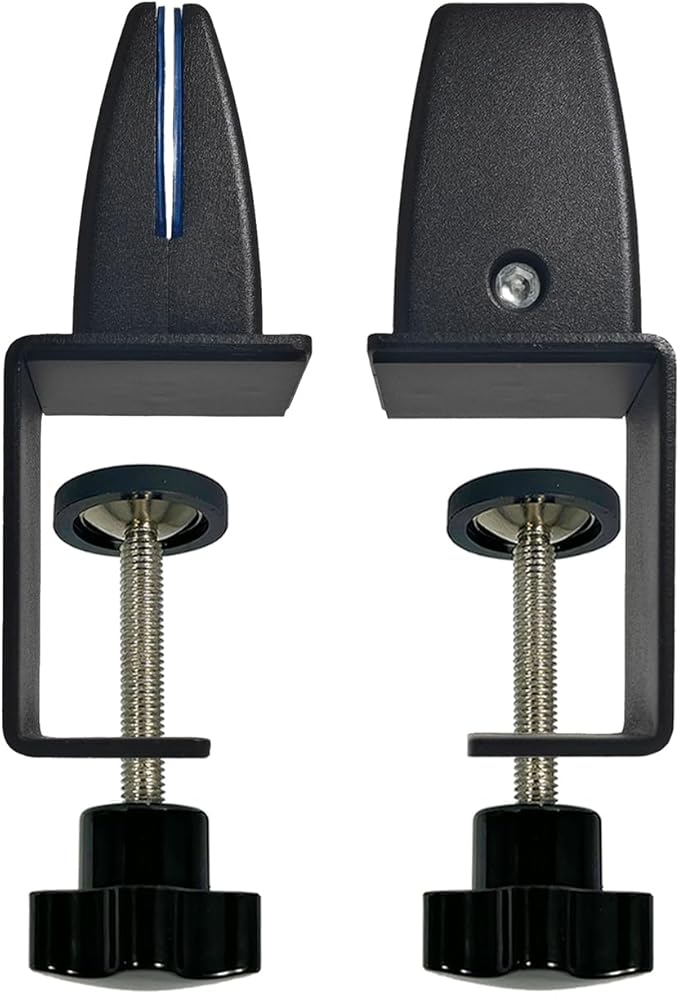 Jhanw Desk Divider Clamp For 1/8" To 0.51" Panel, Adjustable Desk Partition Clamp For 0.32" To 2.04" Desktop, Standing Desk Accessories For Desk Privacy Folders, Black Sneeze Guard Holder 2-pack