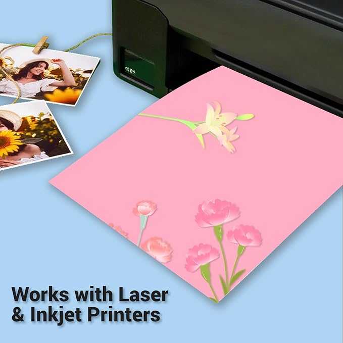 Cardstock 8.5 x 11, Thick Printer Paper 75 lb/200 gsm, 40 Sheets Card Stock Pink, Heavy Card stock, Art CardStock Paper for Invitations, Diy Cards, Business Cards, Menus, Crafts, Drawing etc
