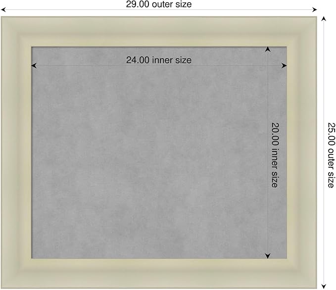 Amanti Art Silver Framed Magnetic Board 25x29 Medium Vision Board for use with Magnets, 100% Metal Sheet to Display Items as Office Decor or for Home Organization in mudroom, Kitchen or Kids Room