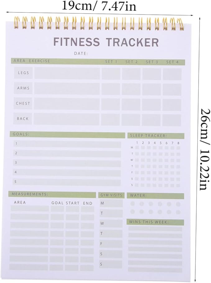 GALPADA Fitness Journal Notebook for Men and Women Workout Planner Detailed Tracking Calendar and Diet Tracker for Gym Training and Weight Loss Goals