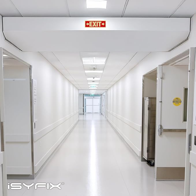 iSYFIX Exit Signs with Directional Right & Left Arrow, Glow in the Dark, Photoluminescent Aluminum 12x4 Inch - 2 Pack, Laminated for UV & Weather Resistance, Ideal for Offices, Schools, Theaters & More