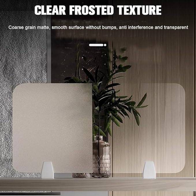 RCJCQSR Acrylic Frosted Privacy Free Standing Screen, Visual Distractions Privacy Panel Portable Desk Divider Guard for Table Top Workstation for Home Office(Size:40x30cm(15.7x11.8))