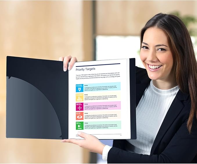 Dunwell Presentation Binder 24-Pocket, Displays 48 Pages, 8.5x11 Portfolio Binder with Plastic Sleeves, Storage and Organizer for Documents, Certificates, Projects, Photos (Black)