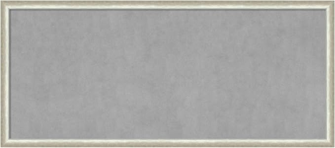 Amanti Art Silver Framed Magnetic Board 22x50 Oversize Vision Board for use with Magnets, 100% Metal Sheet to Display Items as Office Decor or for Home Organization in mudroom, Kitchen or Kids Room