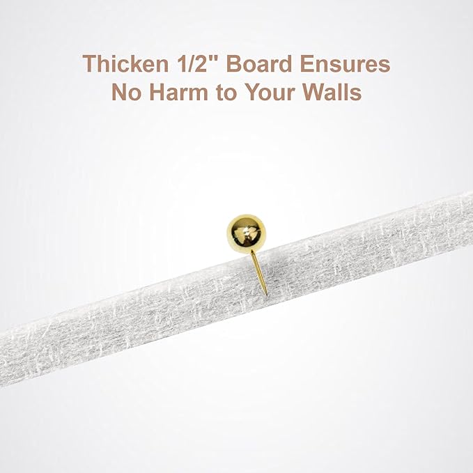 Large Vision Board 48x36, Thicken Felt Pin Board for Home Office Studio and Creative Planning with 20 Pushpins and 20 Postcards, White