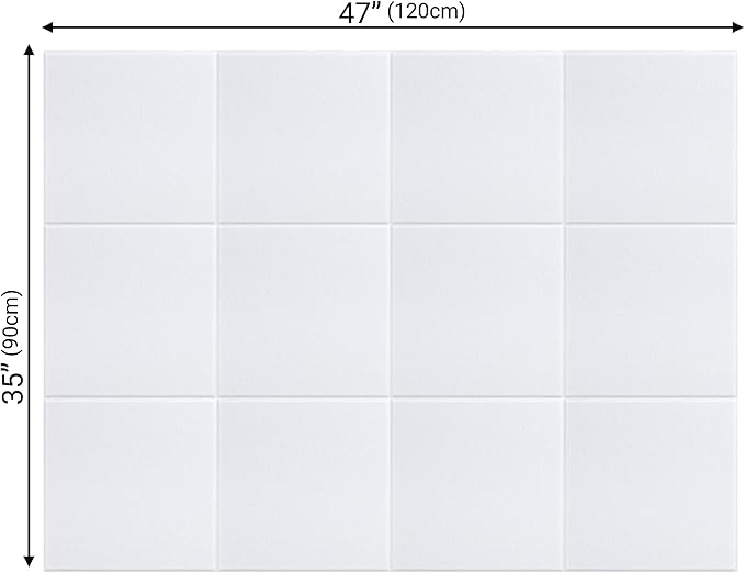 AKTOP White Cork Bulletin Board 47"x35", 12 Pack Removable Felt Cork Board Tiles for Wall, Large 48 x 36 Bulletin Board Notice Pin Board for Office, School & Home, 48 Safe Adhesive Tabs, 20 Push Pins