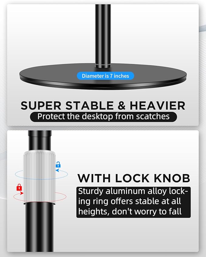 Nycetek Webcam Stand, Light Stand Tripod with 360° Rotatable Ballhead for DSLR Camera, Ring Light, Webcam, Desktop Tripod for Video Recording, Shooting, Game Streaming, YouTube