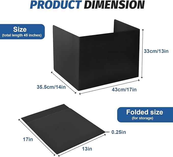 ZYINOZOC 2 Pack Desk Dividers for Students,3-Fold Privacy Screens,Testing Dividers for Classroom Waterproof,Plastic Easy Clean Privacy Shields for Student Includes Extra Labels