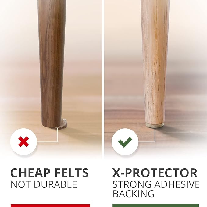 Felt Furniture Pads X-PROTECTOR 133 PCS Premium Furniture Pads - Felt Pads Furniture Feet Best Wood Floor Protectors - Protect Your Hardwood & Laminate Flooring! Brown and Beige