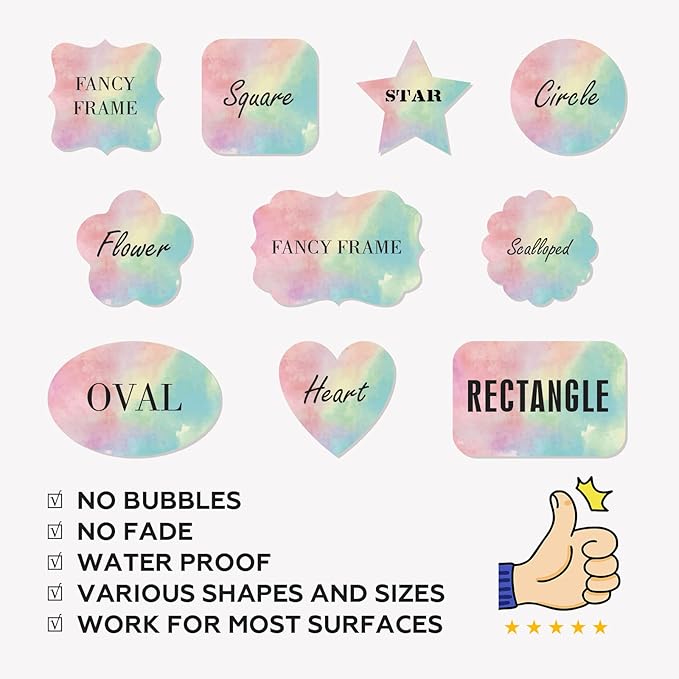 AHEADGOODS Custom Stickers - Personalized Labels, Customized Stickers with Any Design Image Logo Text, 100 Rectangle 5"x3" Labels