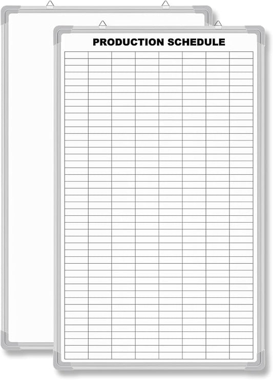 Lined Whiteboard Blank Grid Aluminum Frame Dry Erase Board Reusable Wall Mounted Board for Scheduling, to Do Lists Weekly Planning Home Work(36 x 24 Inch,Product Schedule)