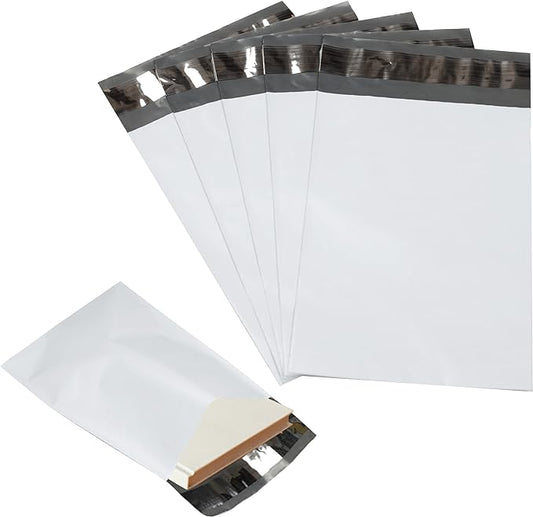 100 Pack Secure Seal White Poly Mailers - Safe Shipping With 4x6 Bags - E-Commerce Self Sealing 2 Mil Poly Envelopes for Shipping