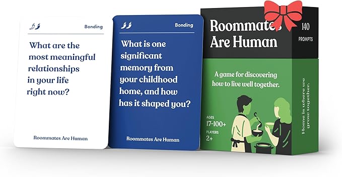Roommates are Human | 140 Conversation Cards to Help You Get to Know Your Roommates | A Card Game for Discovering How to Live Well Together | Relationship Card Game for 2+ Players