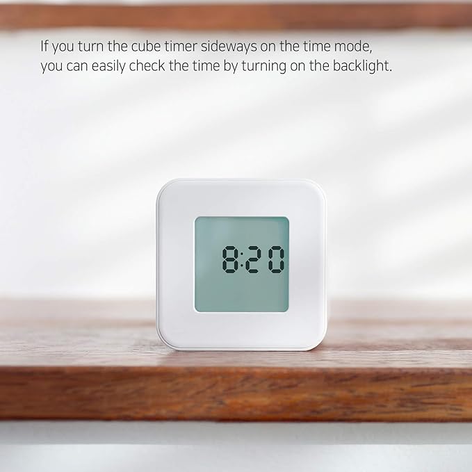 mooas Multi Cube Timer/Rotating Flip Clock Timer (Violet), Simple Operation, Digital Clock & ADHD Block Time Timers Management for Kids Desk Kitchen Study Classroom Cube 5,10,20,30 min Setting