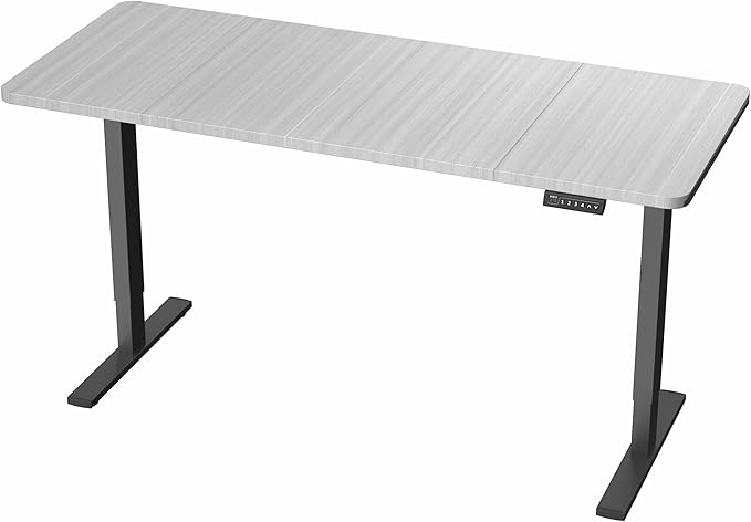 VIVO Electric 60 x 30 in Standing Desk, Memory Height Adjustment, 1B Series, Holds 220 lbs, Dark Gray Top Black Frame, DESK-KIT-1B6G-30