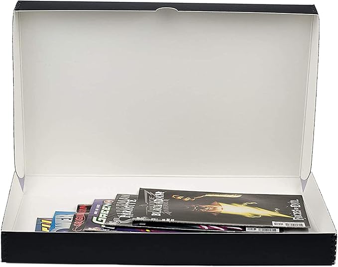 Lineco Folio Storage Box, Clamshell Design with Metal Edge. 11.5x17.5x1.75 Inches, Archival Boxboard, Preserve Photos, Cards, Magazines, Documents, Art, Ephemera, Family Records, Black, Pack of 2