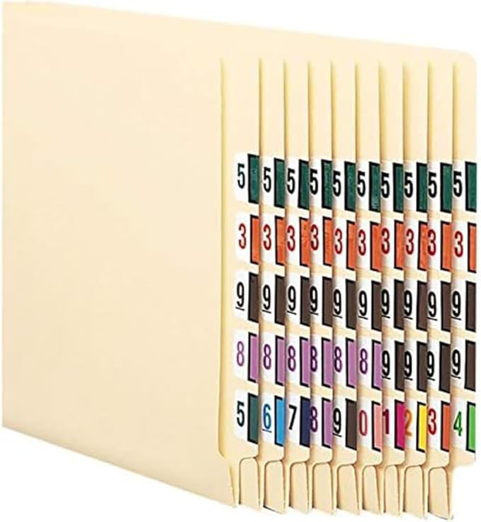 File Right Number Labels Roll – Color-Coded Numeric Filing Labels, 1-5/8" × 7/8" Laminated Self-Adhesive File Folder Numbers for, Office Filing Systems, Automotive Records – Roll #9, 2 Roll