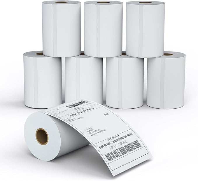 MFLABEL 4x6 Thermal Shipping Labels - 8 Rolls of 250, Perforated & Smudge-Proof Direct Thermal Labels Compatible with Rollo, Zebra, for Amazon UPS FedEx Shopify