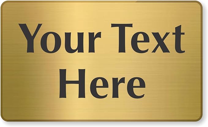 SmartSign Custom Brass Sign - 3" x 5", 40 mil REAL Bugle Brass Metal, Personalized Name Door Sign, Heavy-Duty Premium Engraved Door/Wall Mount Plaque for Business/Office, Gold and Black