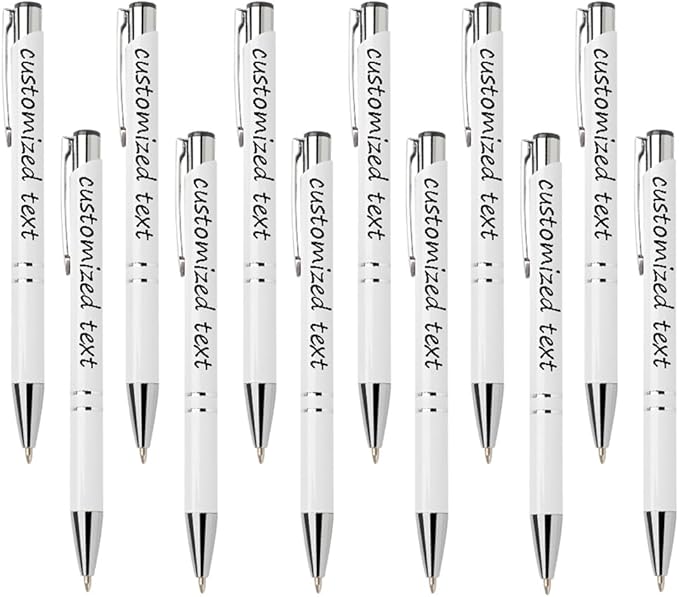 Yucold Customized ballpoint pens in bulk, personalized ballpoint pens with free engraving, for use in companies, enterprises, graduation anniversaries (Off White,13)