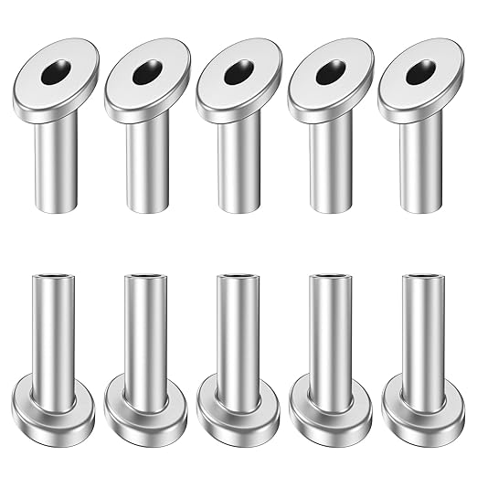 BLIKA 40 Pack 45 Degree 1/8" Angle Beveled Protector Sleeves, 45 Degree Wood Post Protector for 1/8" Stair Cable Railing, T316 Stainless Steel 45 Degree Protector Sleeves Cable Railing