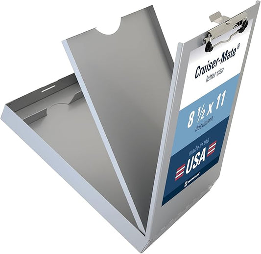 Saunders Metal Clipboard with Storage, Silver Dual Layer Nursing Clipboard Folio, Letter Size Paper Organizer, Slim Steel Clip, Form Holder Clip Board for Office, School & Work - Made in USA