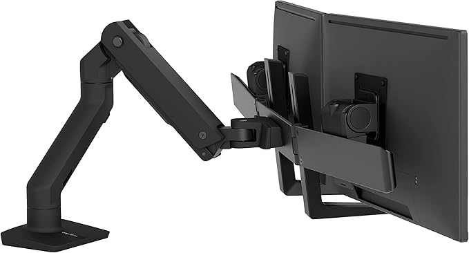 Ergotron – HX Dual Monitor Arm, VESA Desk Mount – for 2 Monitors Up to 32 Inches, 5 to 17.5 lbs Each – Matte Black