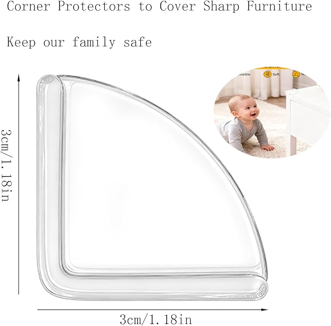 EBUKTUK 8pcs,Table Corner Protector, Corner Protector to Cover Sharp Furniture, Clear Furniture Corner Guards & Edge Safe Anti-Collision Bumpers, Suitable for Table Corner Cabinet Corner Window Corner
