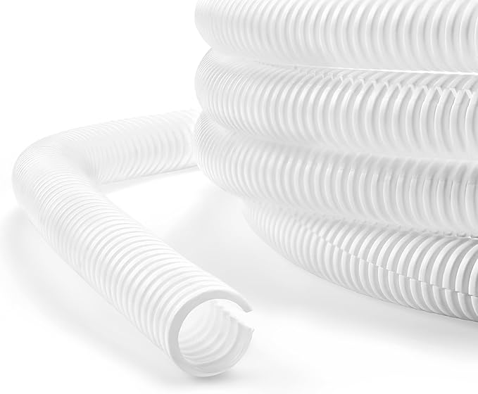 YCLYC Cable Management, 33ft 1/4” Wire Loom Tubing Cord Protector, White Cable Sleeve Wire Wrap, Cord Wrap for Computer Cord Organizer, Office, Home, ect