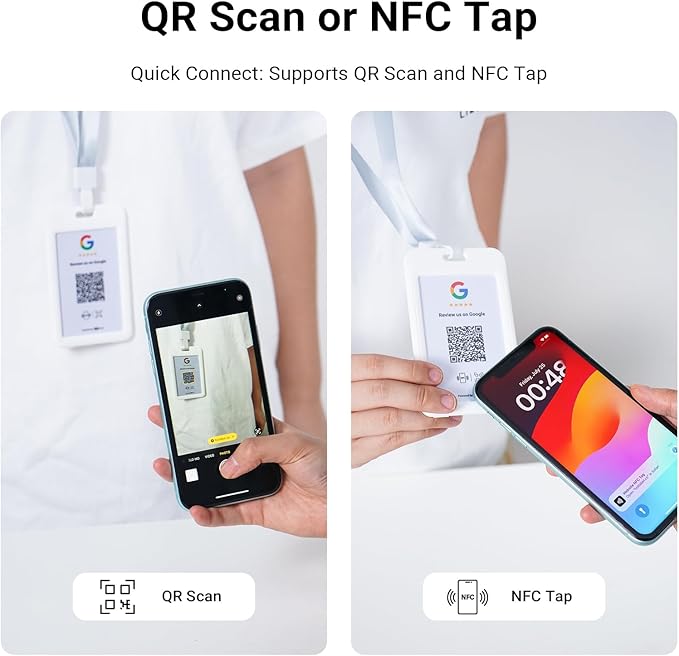 HotLabel – Google Review Card 5-Pack – White – NFC Tap & QR Code – Includes 5 Independent Links (Supports 5 Different Stores or Same) – All Phones Compatible – No App/Subscription