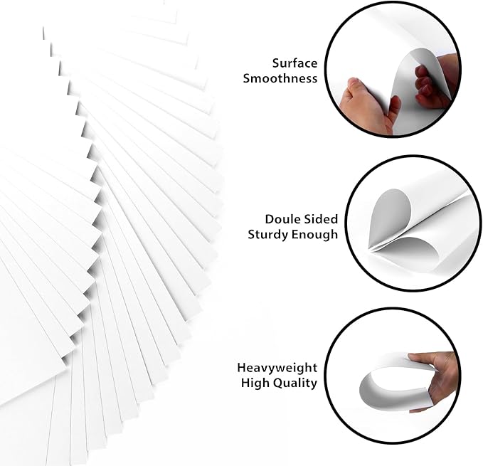 OcePor 200 Sheets White Cardstock 8.5” x 11”, 65lb/180gsm White Card Stock, Thick Card Stock Paper, Heavy Cardstock Paper for Printer, Resume, Scrapbooks, Art, Crafts, Business Cards