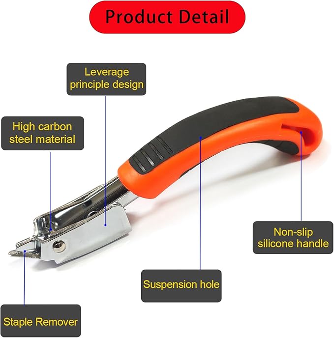 Staple Remover, Staple Puller Tool, Upholstery and Construction Heavy Duty Staple Remover, Strength Staple Puller Removing All Kinds of Staples(2 pcs)