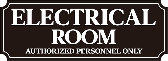 Electrical Room Door Sign for Business，Self-Adhesive Durable Modern Electrical Closet Room Sticker for Home, UV and Weather Resistant Authorized Personnel Only Signs for Business ，Workplace