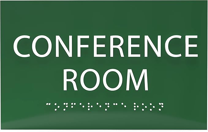 ADA CENTRAL SIGNS - 6" X4" Conference Room Sign - ADA Compliant Tactile Graphics Grade 2 Braille Text Privacy Sign | Wall Mount Plastic Meeting Signs For Schools, Hospitals, Offices, and Apartments