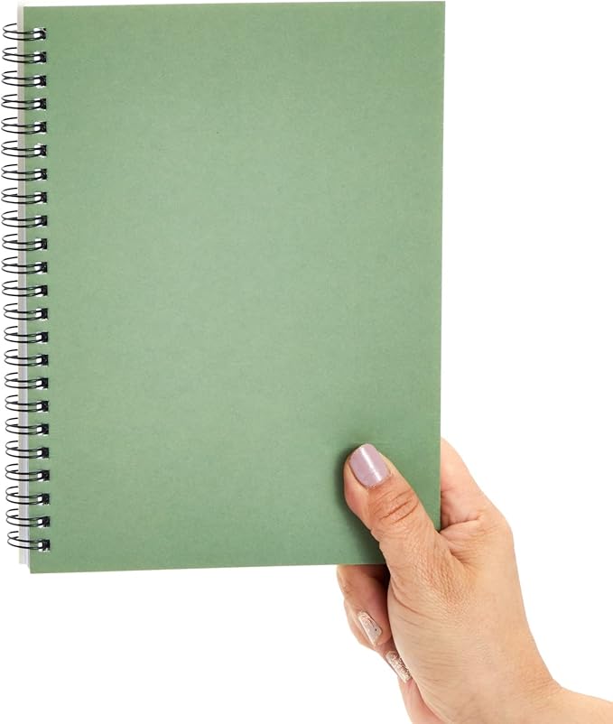 5 Pack 6x8 inch Spiral Journals, Small Notebooks Bulk with 120 Lined Pages for Work, Students, School, Writing (5 Colors Kraft Paper Covers)