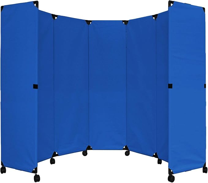 Versare MP10H Portable Folding Wall Partition | Economical 5 Panel Design | Portable Room Divider On Wheels | Adjustable, Freestanding Setup | Multiple Widths