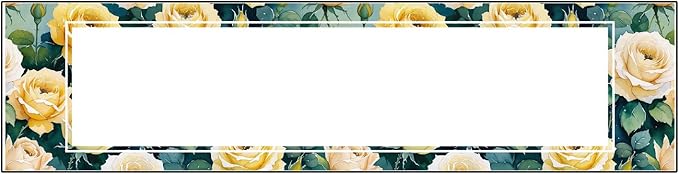 Signs ByLITA Floral Pattern Customized Nameplate | Golden Rose Personalized Full Color Acrylic Desk Sign