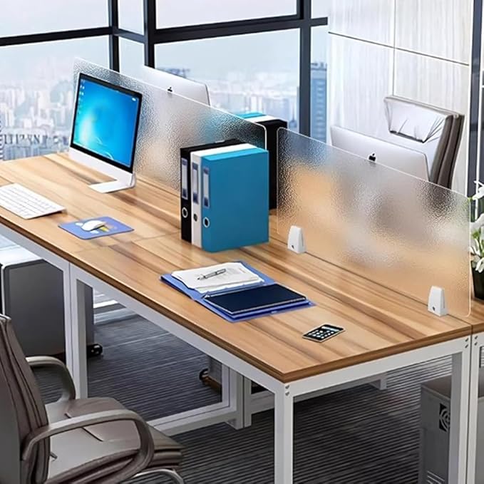 RCJCQSR Acrylic Frosted Privacy Free Standing Screen, Visual Distractions Privacy Panel Portable Desk Divider Guard for Table Top Workstation for Home Office(Size:50x40cm(19.7x15.7))