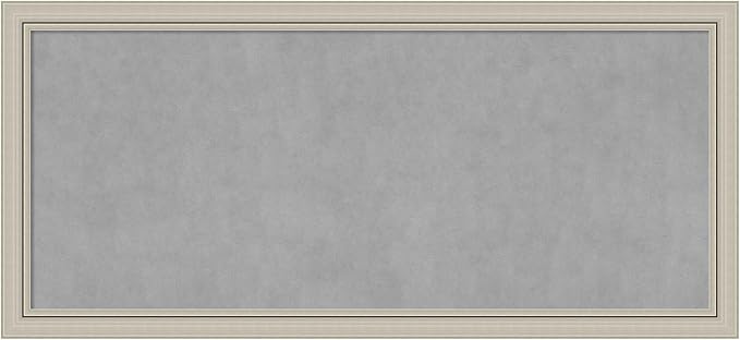 Amanti Art Silver Framed Magnetic Board 24x52 Oversize Vision Board for use with Magnets, 100% Metal Sheet to Display Items as Office Decor or for Home Organization in mudroom, Kitchen or Kids Room