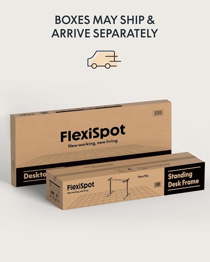 FLEXISPOT Solid Rubberwood Electric Standing Desk with Elegant Oval Legs, 48"x24" Height Adjustable Desk for Home Office & Living Spaces (White Frame)