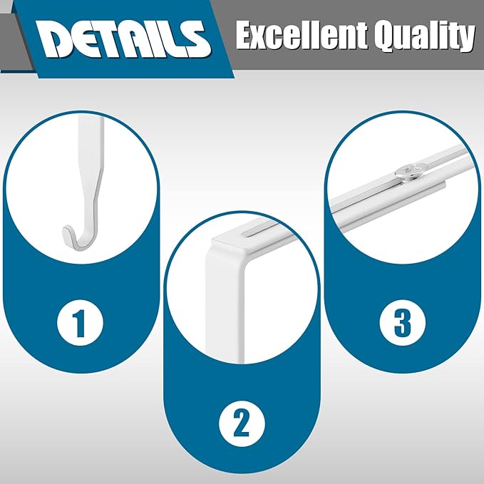 Amylove 4 Pcs Adjustable Cubicle Hanger Universal Partition Metal Cubicle Hooks Door Hanger, Adjusted to Fit Panels with 1 3/8 Inch to 3 1/2 Inch Thickness for Office Whiteboard (White)