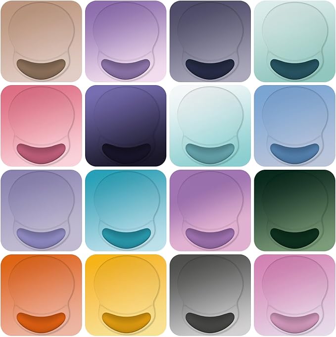 ITNRSIIET Ergonomic Mouse Pad with Comfort Gel Wrist Rest, Non-Slip PU Base, Smooth Textured Surface, Reduces Hand Fatigue & Wrist Pain, 8.7 x 7.2 Inch for Office Gaming Home, Violet Gradient