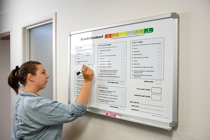 5S Audit Scoreboard Whiteboard 36" x 24"