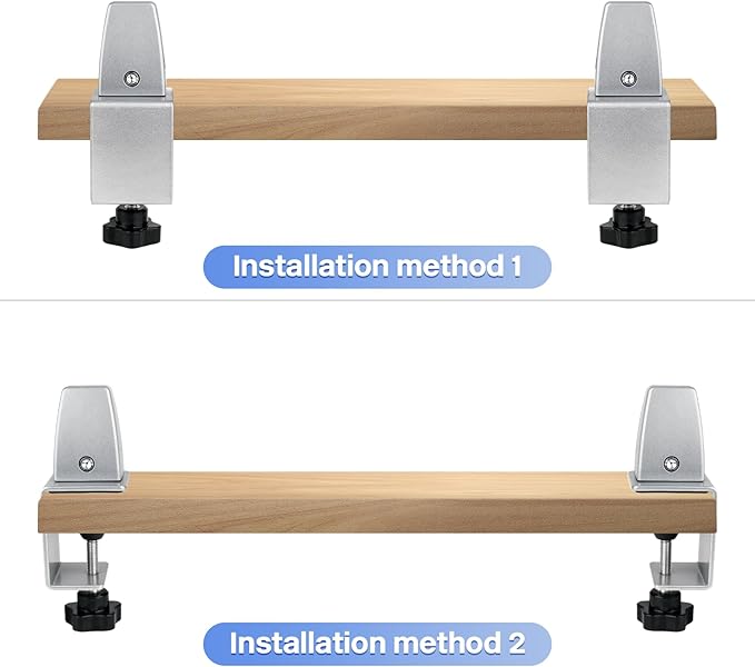 4 Packs Sneeze Guard Support, Aluminum Adjustable Partition Clamp, Acrylic Desk Divider Support, Desk Shield Clamp Privacy Panel for Counter