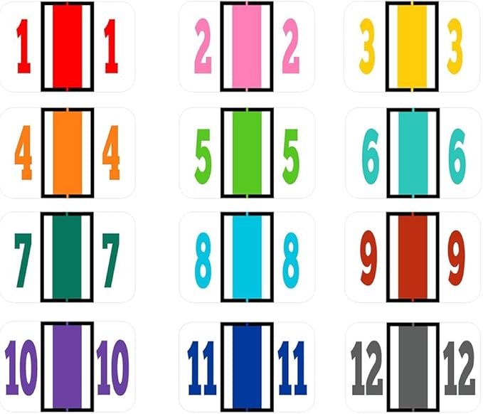 File Right Number Labels Roll – Color-Coded Numeric Filing Labels, 1-5/8" × 7/8" Laminated Self-Adhesive File Folder Numbers for, Office Filing Systems, Automotive Records – Roll #5, 4 Roll
